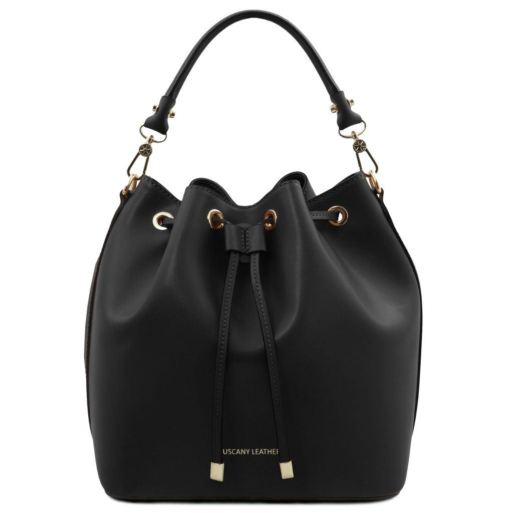 vittoria-leather-bucket-bag-tl141531 - Musta
