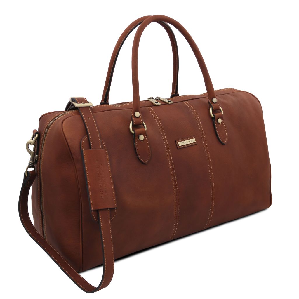 lisbona-travel-leather-duffle-bag-large-size-tl142557 - Ruskea - kuva 2