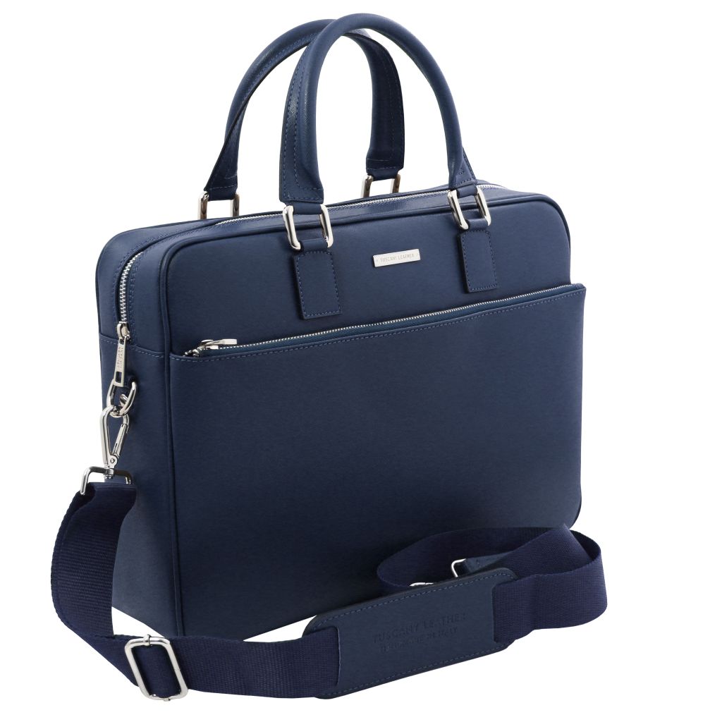 torino-saffiano-leather-laptop-briefcase-tl142551 - Tummansininen - kuva 2