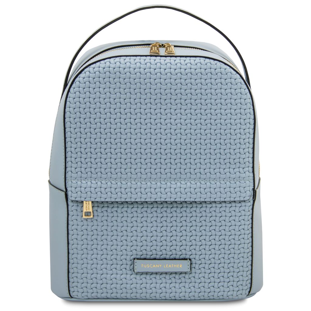 dedalo-woven-printed-leather-backpack-tl142576 - Vaaleansininen