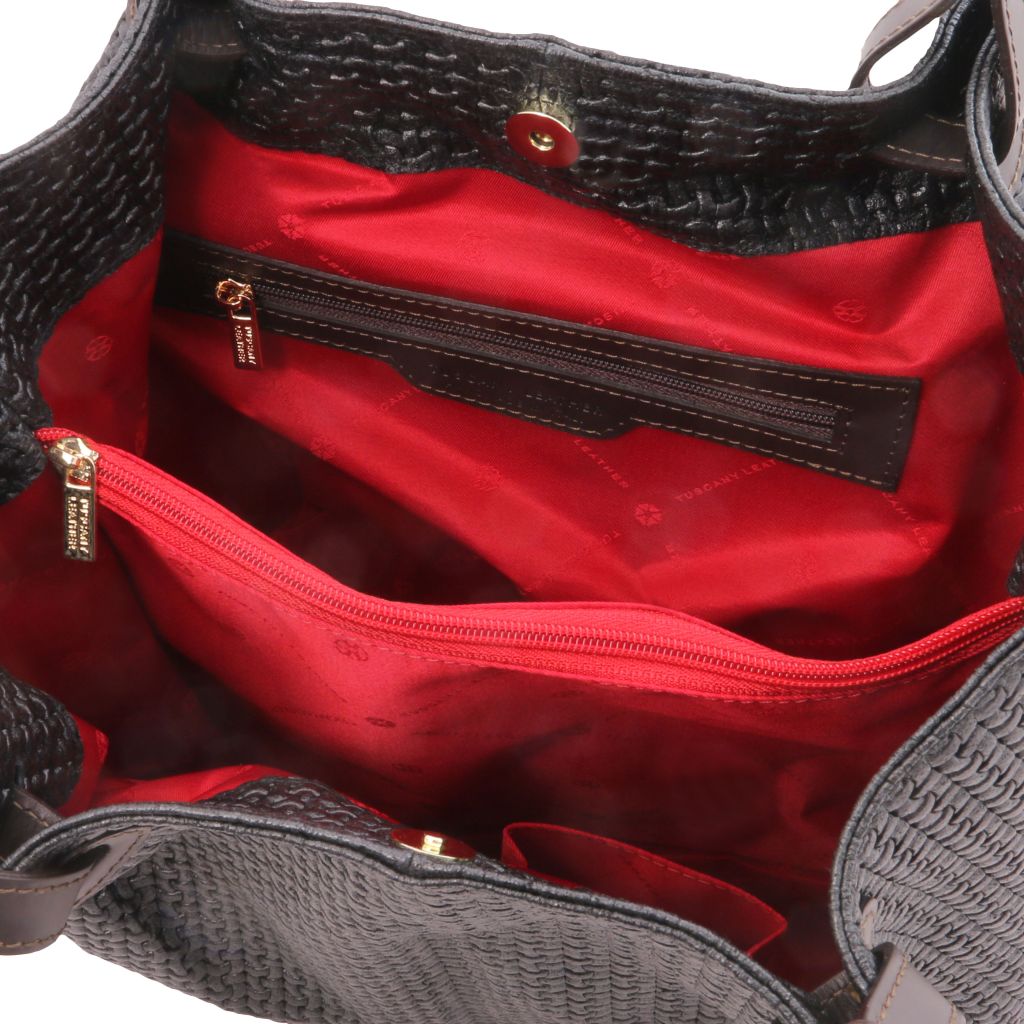 tl-keyluck-woven-printed-leather-shopping-bag-tl141573 - Musta - kuva 4