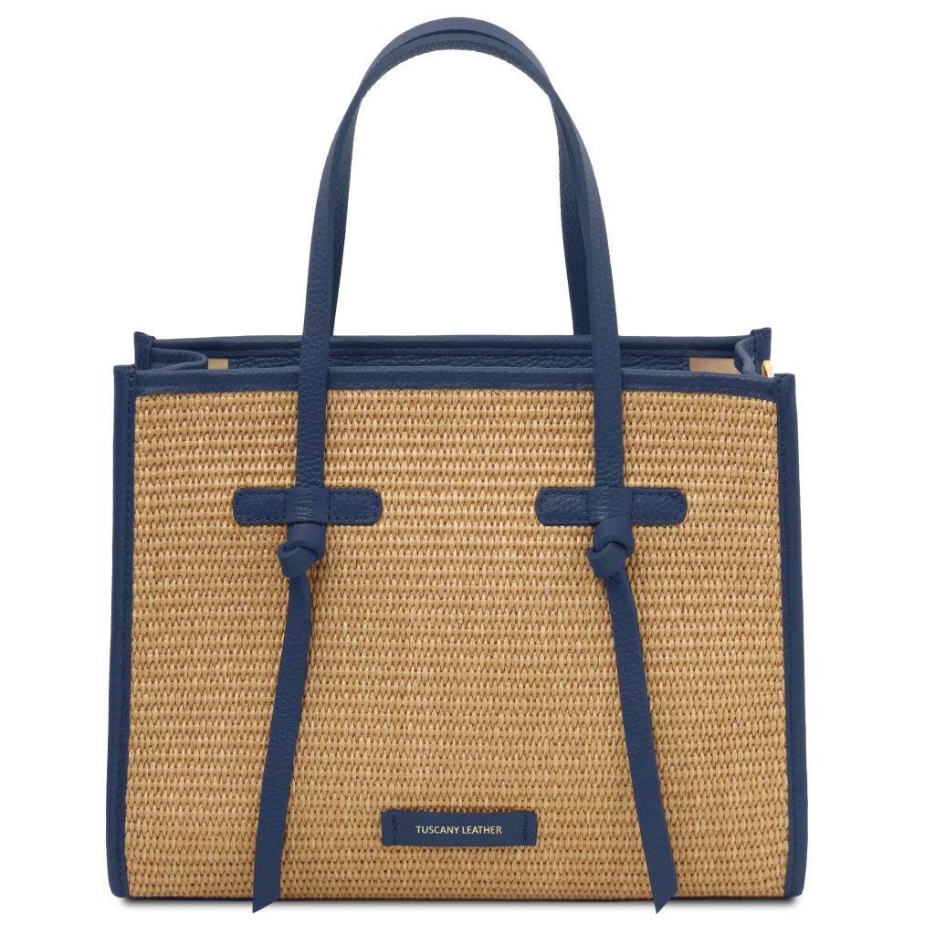 frame-raffia-shoulder-bag-tl142566 - Sininen