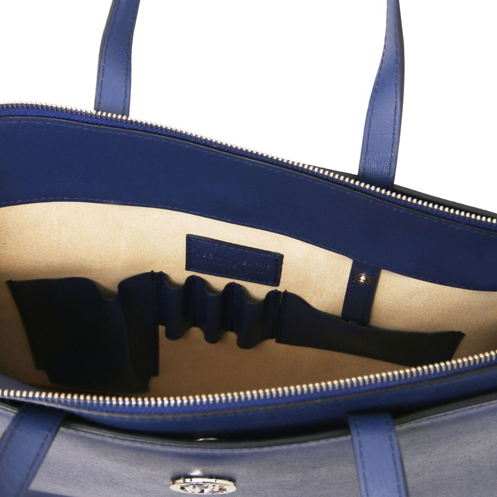palermo-saffiano-leather-briefcase-3-compartments-for-women-tl141369 - Tummansininen - kuva 6