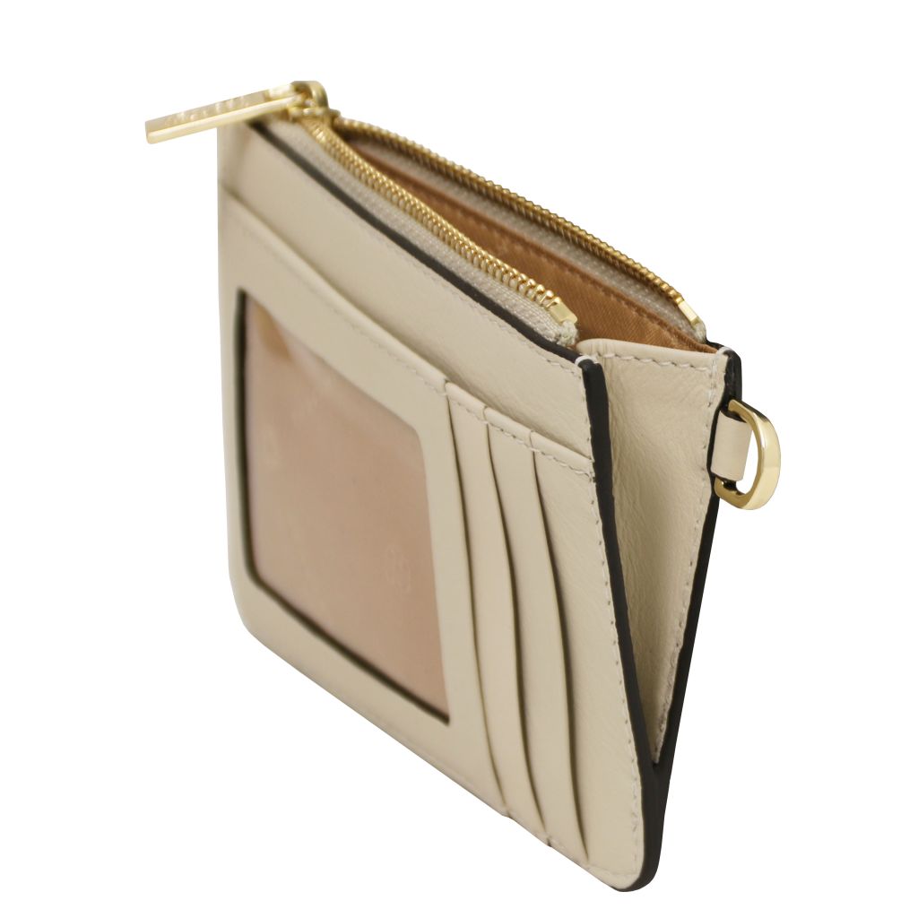 leather-card-holder-with-handle-tl142544 - Beige - kuva 4