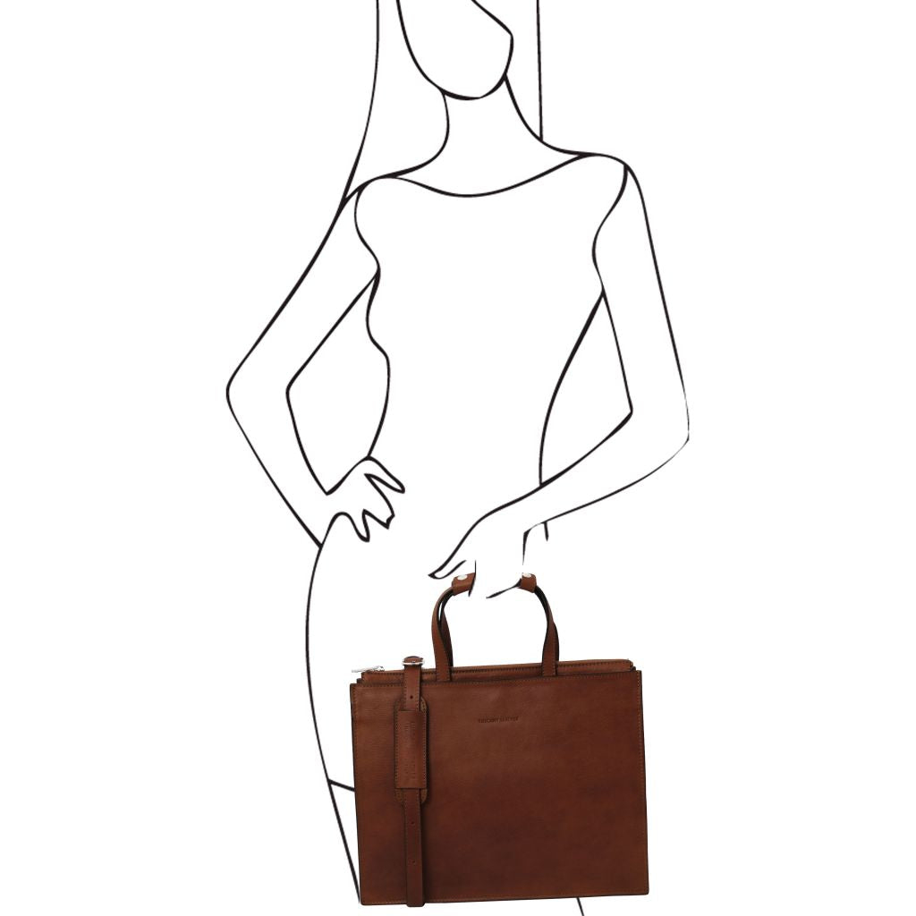 palermo-leather-briefcase-3-compartments-for-women-tl142452 - Ruskea - kuva 9