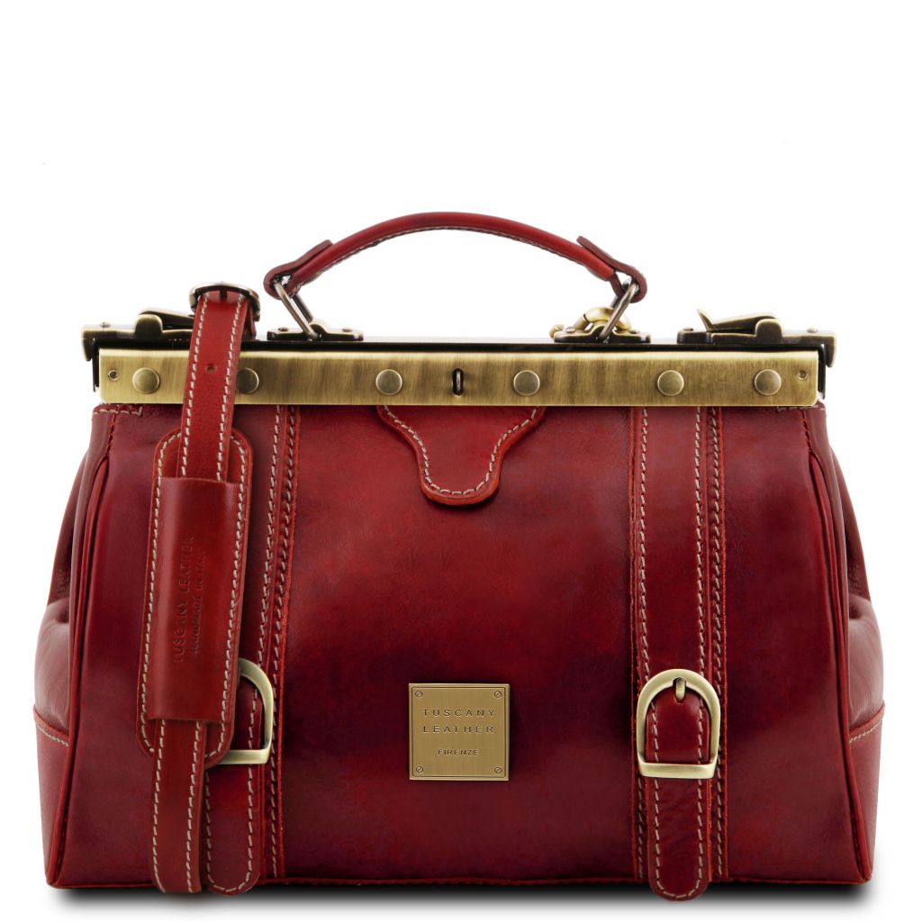 monalisa-doctor-gladstone-leather-bag-with-front-straps-tl10034 - Punainen
