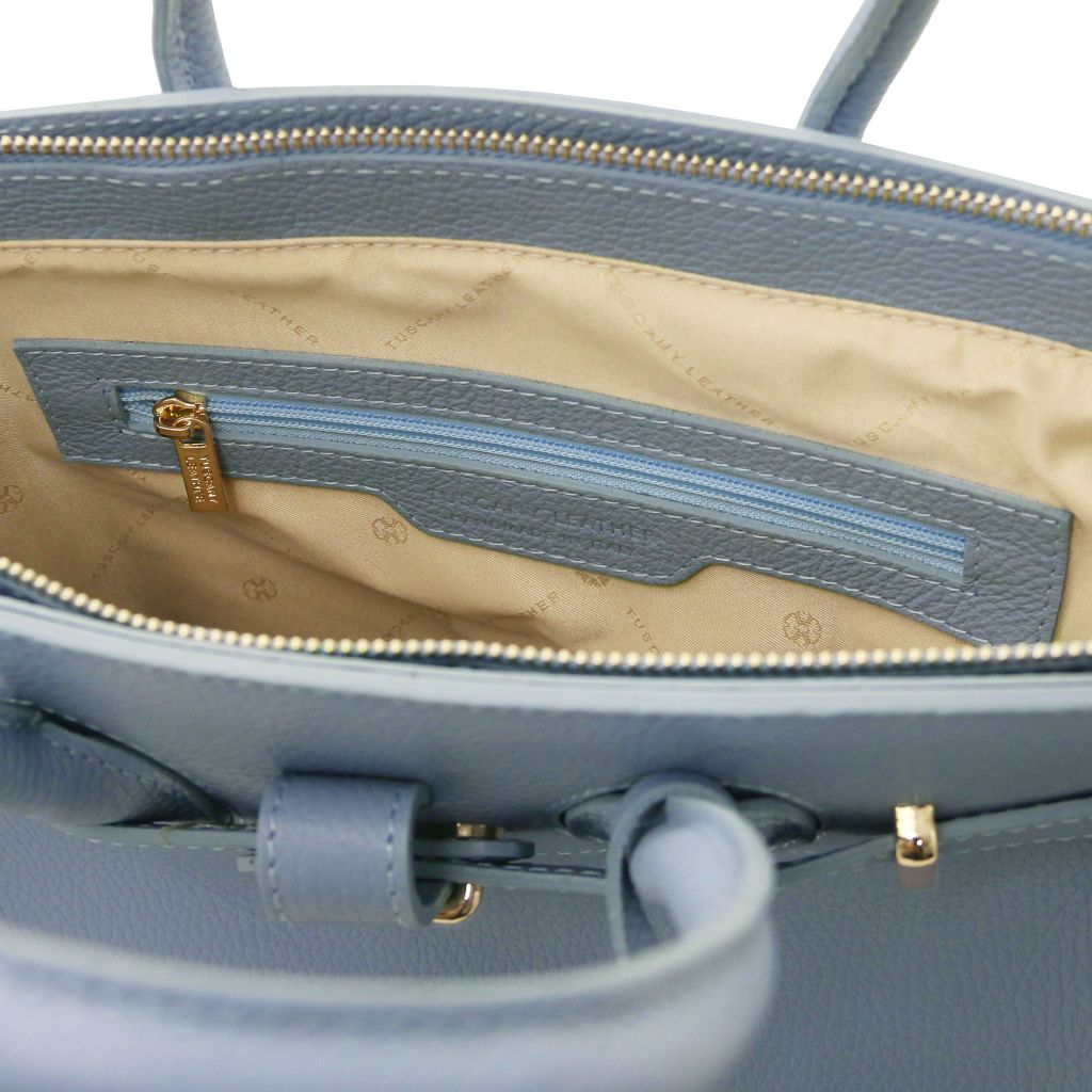 tl-bag-leather-handbag-with-golden-hardware-tl141529 - Vaaleansininen - kuva 5