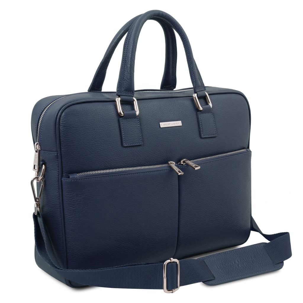 treviso-leather-laptop-briefcase-tl142546 - Tummansininen - kuva 2