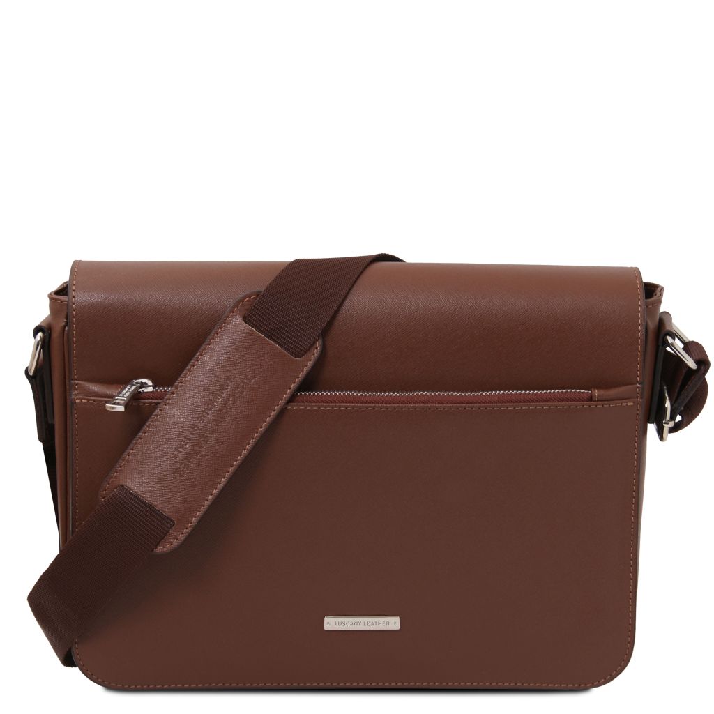 messenger-saffiano-leather-messenger-bag-tl142549 - Kahvi