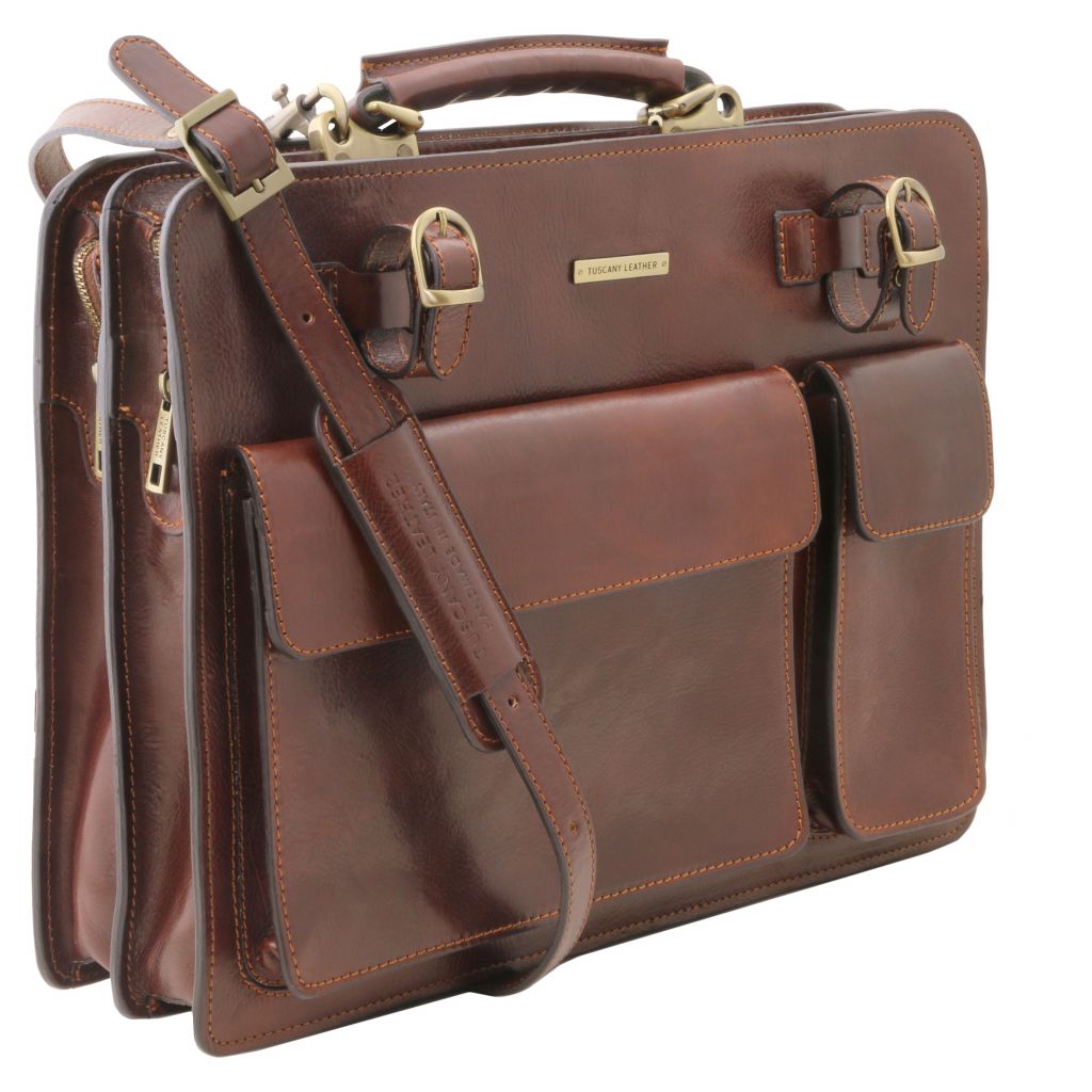 venezia-leather-briefcase-2-compartments-tl141268 - Ruskea - kuva 2