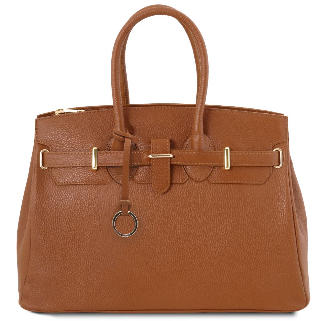 tl-bag-leather-handbag-with-golden-hardware-tl141529 - Konjakki
