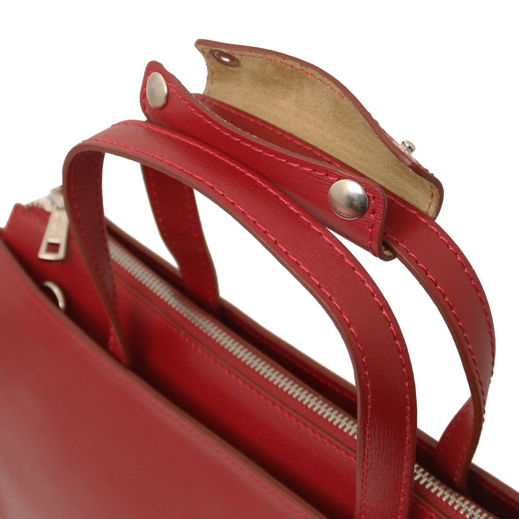 palermo-saffiano-leather-briefcase-3-compartments-for-women-tl141369 - Punainen - kuva 5