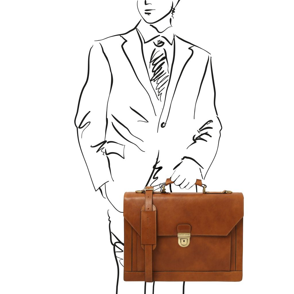cremona-leather-briefcase-3-compartments-tl142448 - Luonnonväri - kuva 7