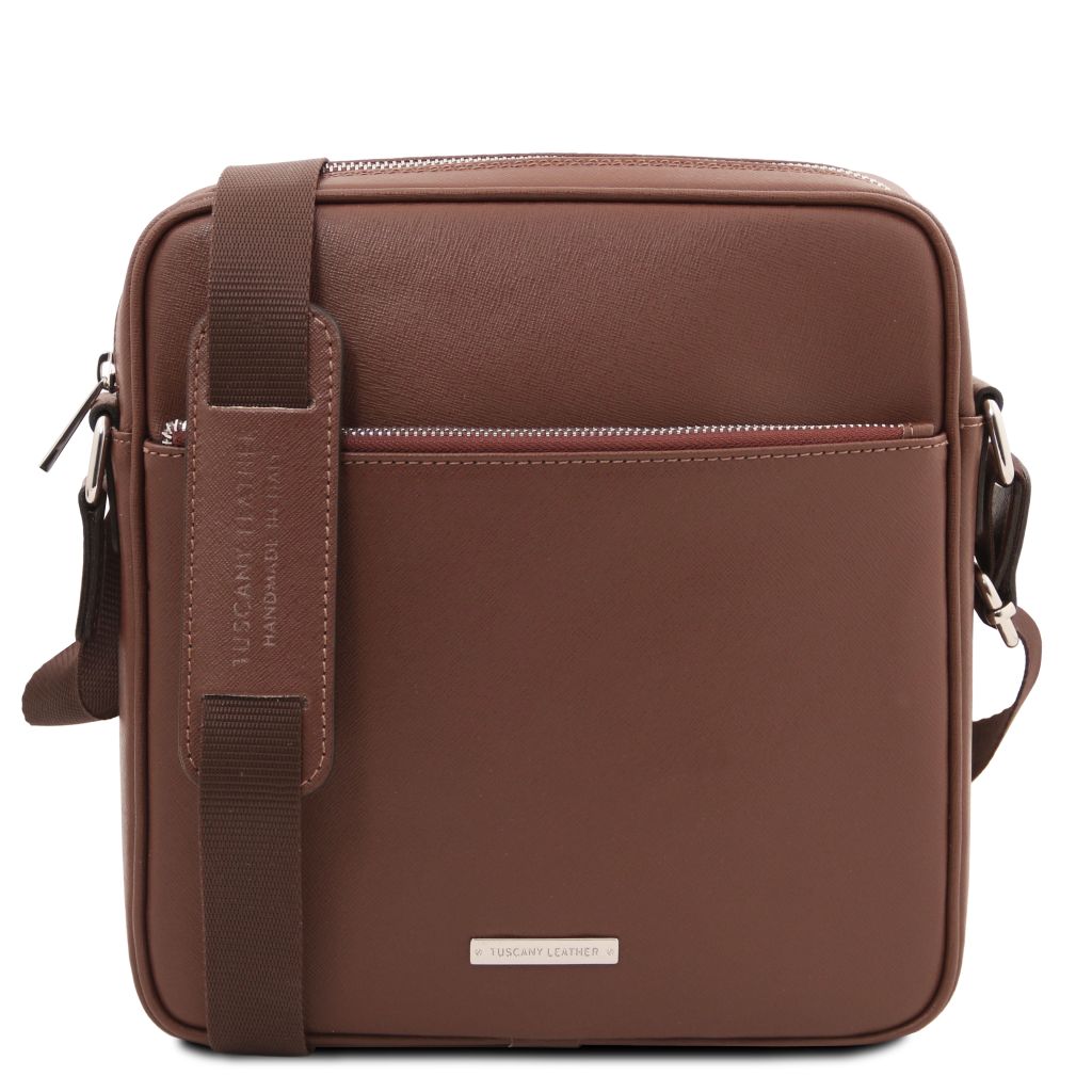 luke-saffiano-leather-crossbody-bag-for-men-tl142550 - Kahvi