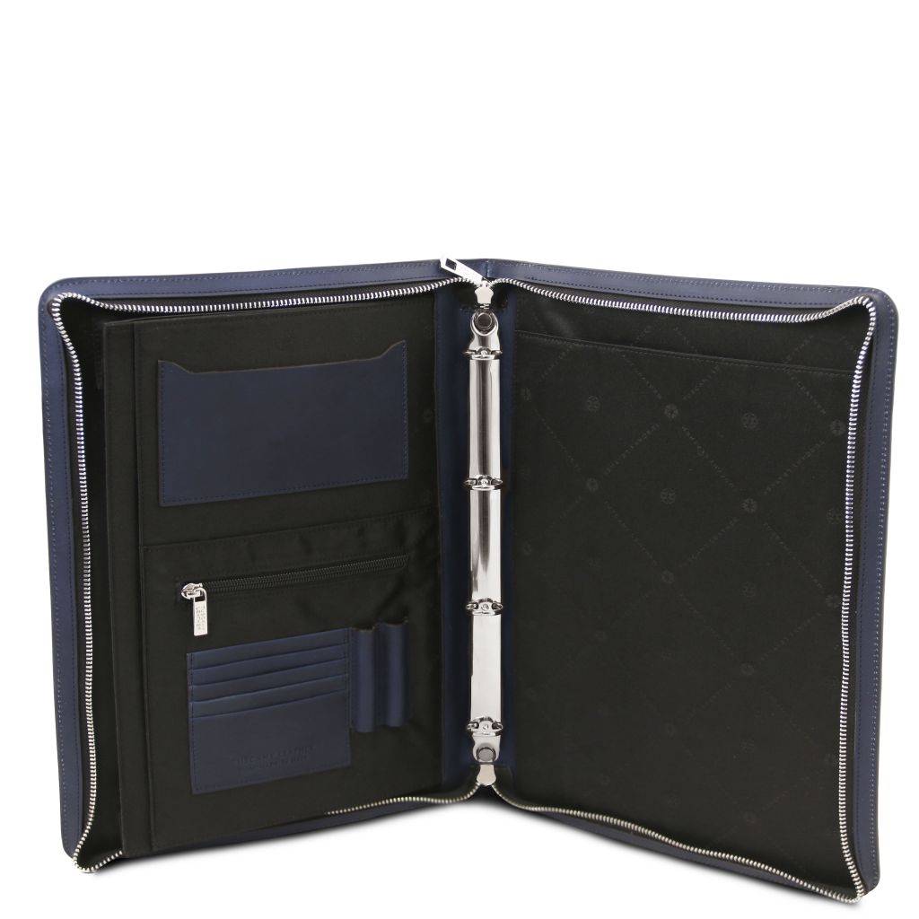 cesare-leather-document-case-with-handle-and-ring-binder-tl142554 - Tummansininen - kuva 6