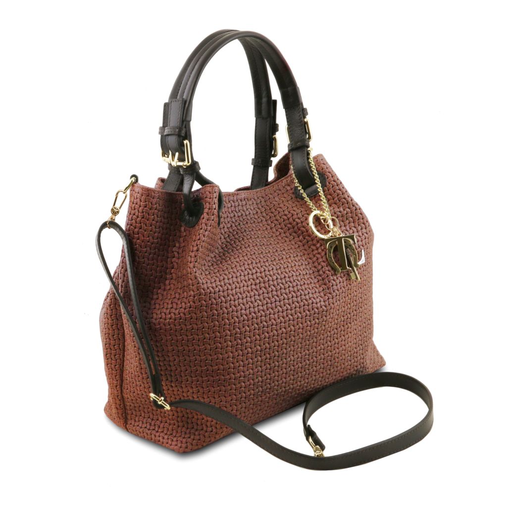 tl-keyluck-woven-printed-leather-shopping-bag-tl141573 - Kaneli - kuva 2