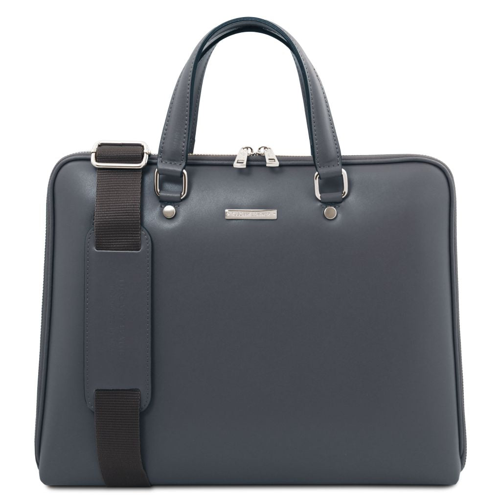 verona-saffiano-leather-business-bag-tl142547 - Harmaa