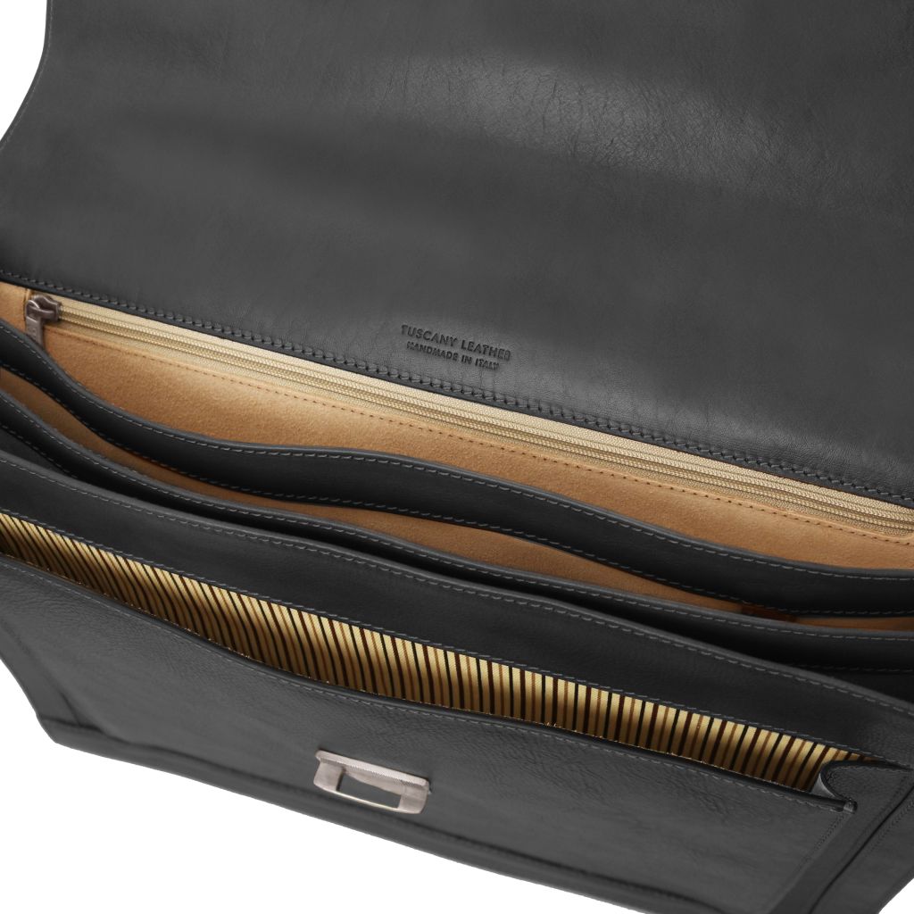 cremona-leather-briefcase-3-compartments-tl142448 - Musta - kuva 4