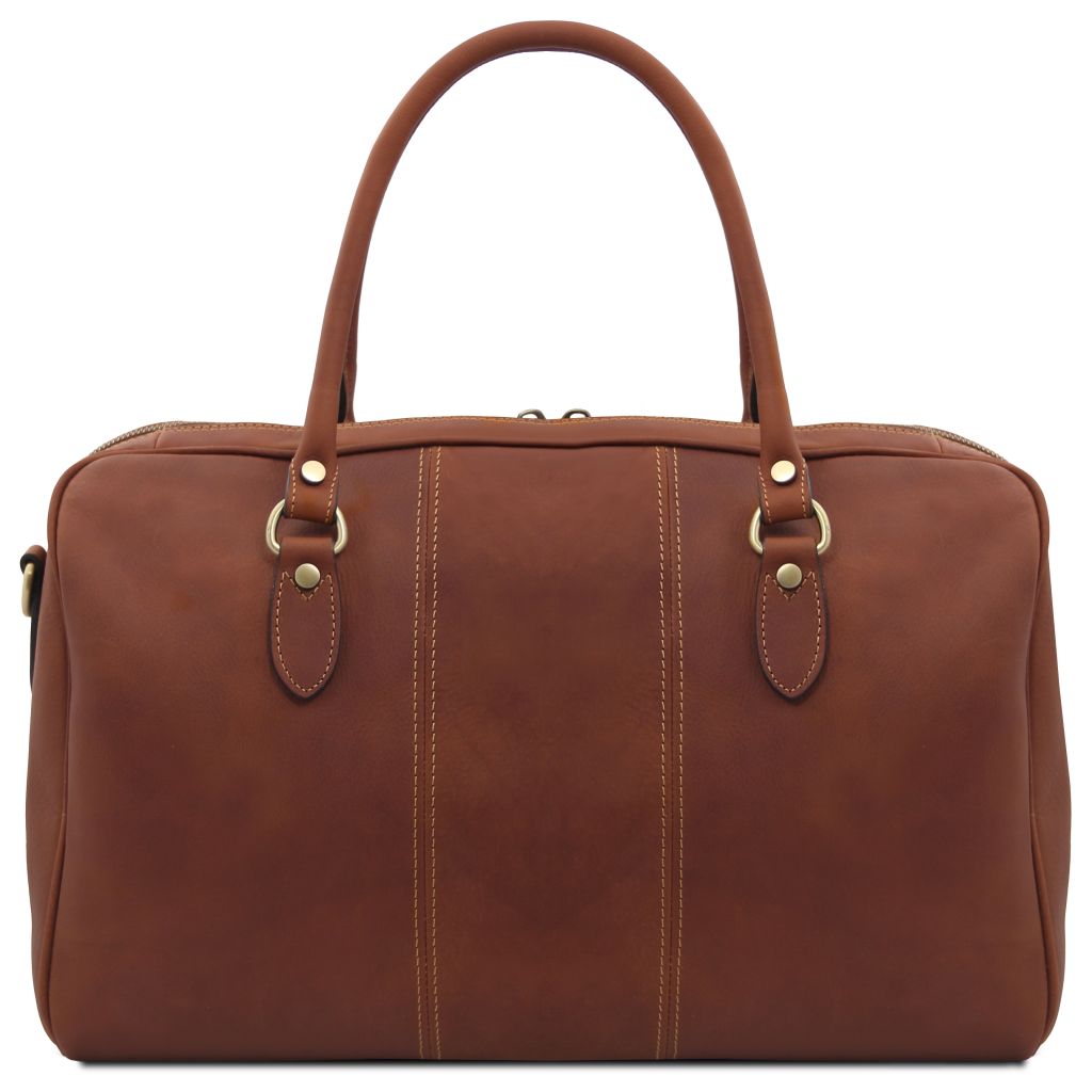lisbona-travel-leather-duffle-bag-small-size-tl142558 - Ruskea - kuva 3