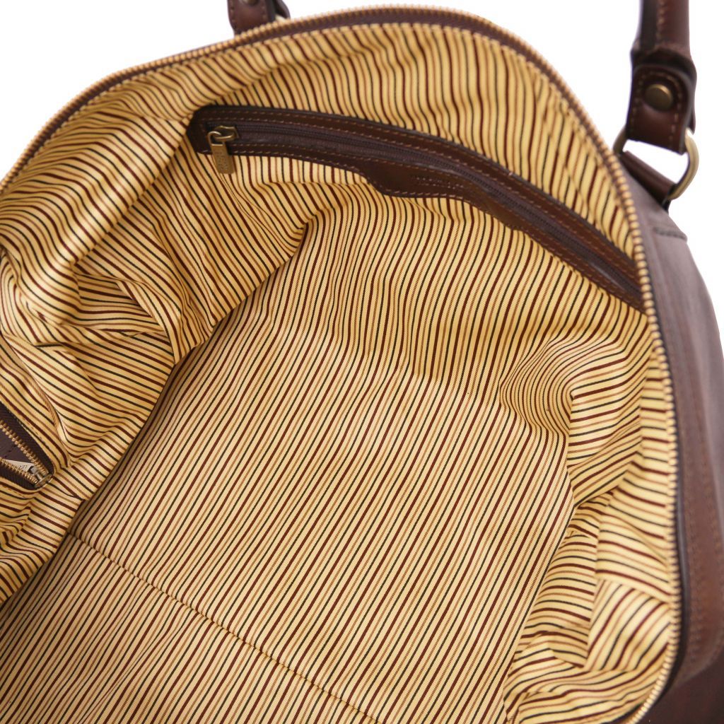 oslo-leather-travel-duffle-bag-weekender-bag-tl141913 - Tummanruskea - kuva 5