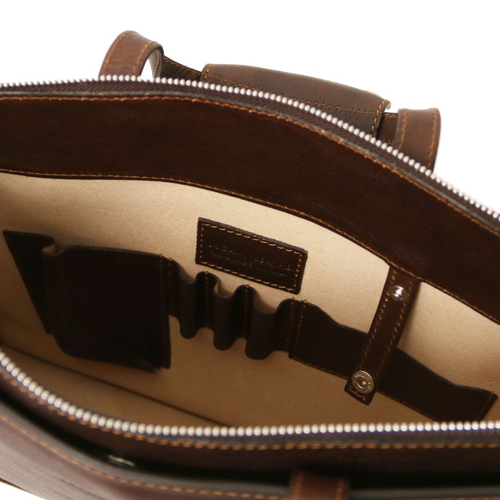 palermo-leather-briefcase-3-compartments-for-women-tl142452 - Tummanruskea - kuva 8