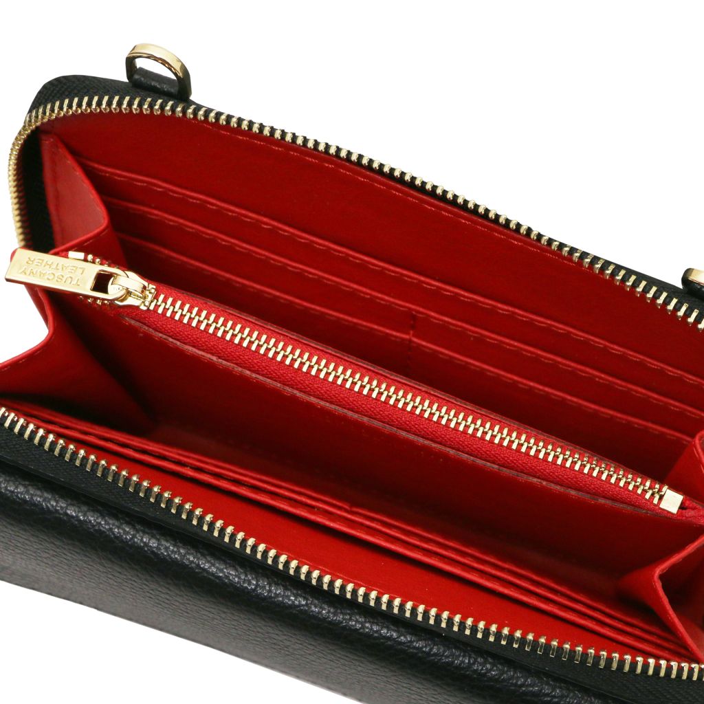 urania-leather-wallet-phone-holder-with-strap-tl142433 - Musta - kuva 5