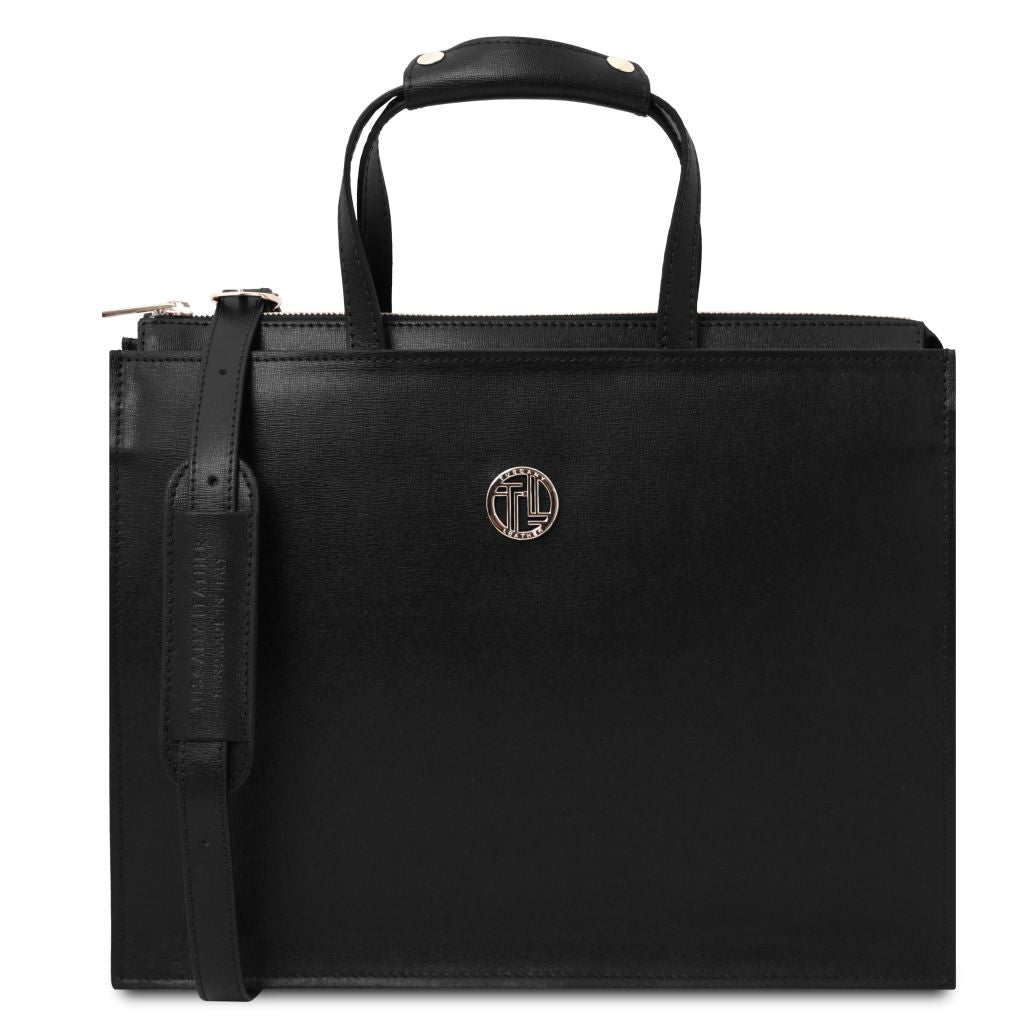palermo-saffiano-leather-briefcase-3-compartments-for-women-tl141369 - Musta