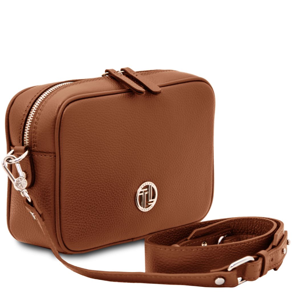 cubetto-leather-shoulder-bag-tl142499 - Konjakki - kuva 2