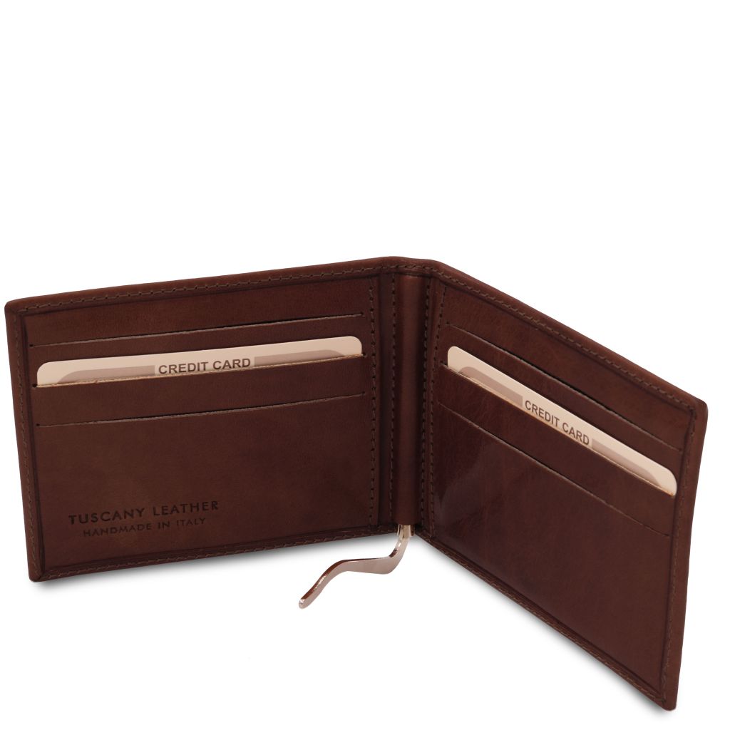 exclusive-leather-card-holder-with-money-clip-tl142055 - Tummanruskea - kuva 3