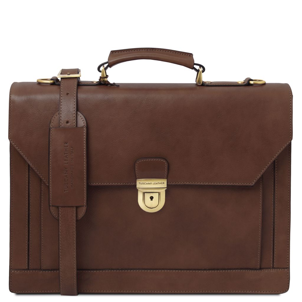 cremona-leather-briefcase-3-compartments-tl142448 - Tummanruskea