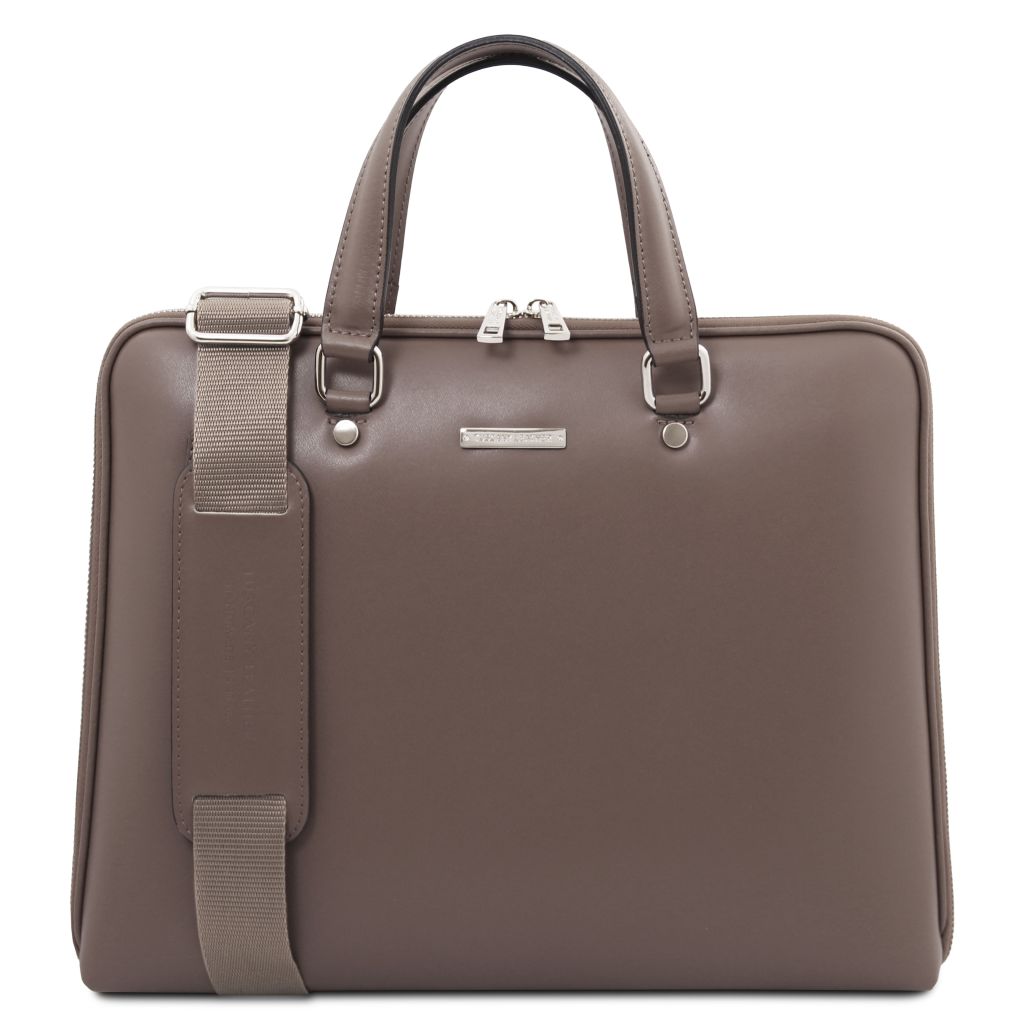 verona-saffiano-leather-business-bag-tl142547 - Tumma taupe