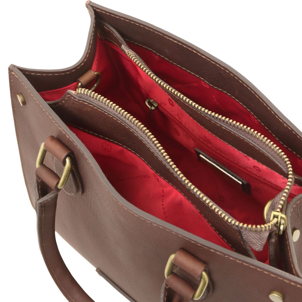dama-leather-handbag-tl142564 - Tummanruskea - kuva 5