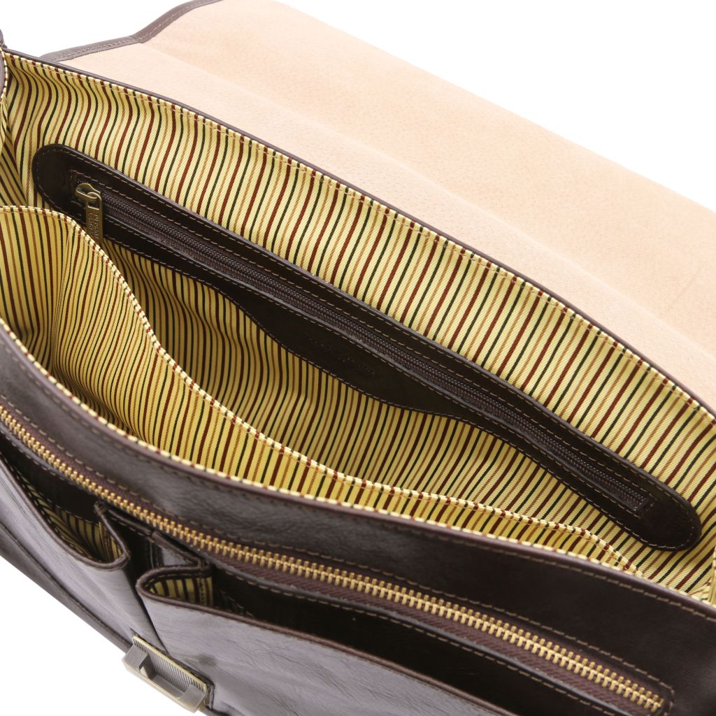 mantova-leather-multi-compartment-briefcase-with-flap-tl142068 - Tummanruskea - kuva 2