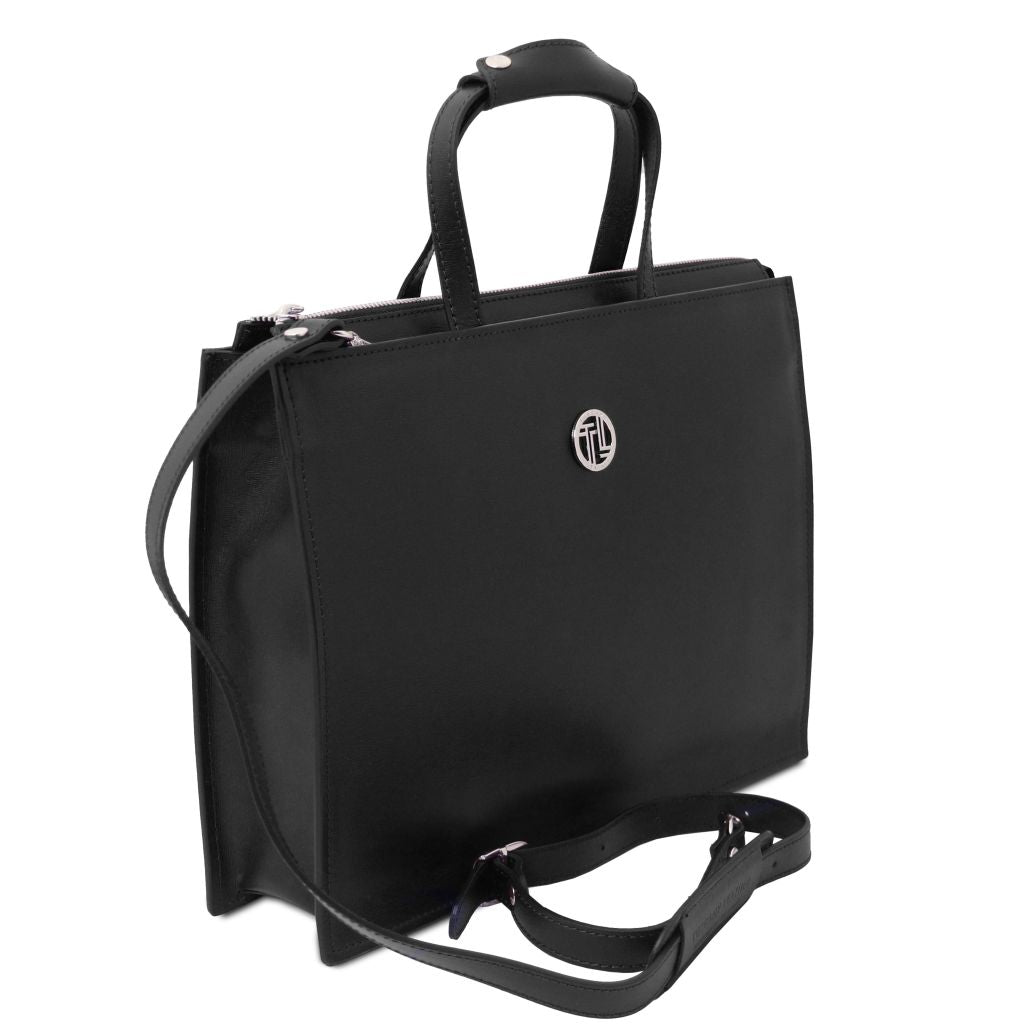 palermo-saffiano-leather-briefcase-3-compartments-for-women-tl141369 - Musta - kuva 2