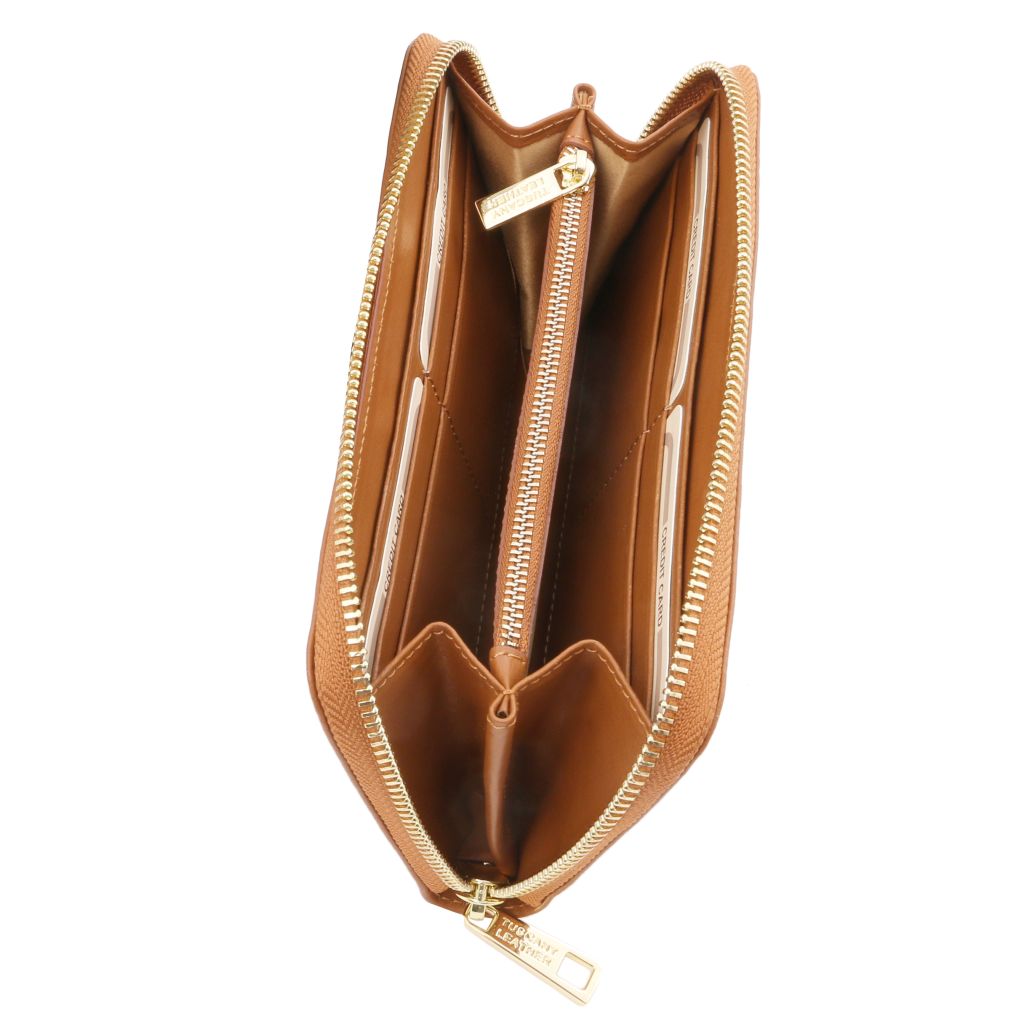 venere-exclusive-zip-around-leather-wallet-tl142085 - Konjakki - kuva 4