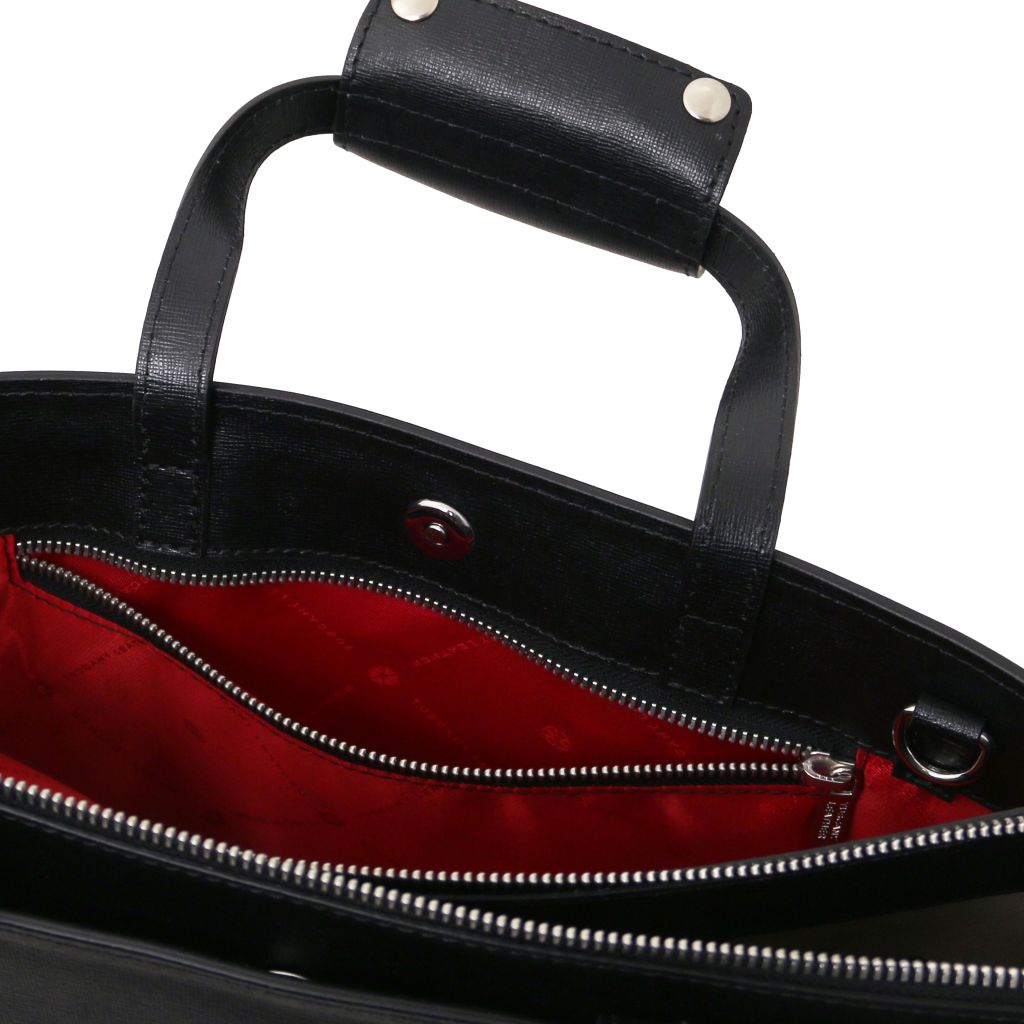 palermo-saffiano-leather-briefcase-3-compartments-for-women-tl141369 - Musta - kuva 8