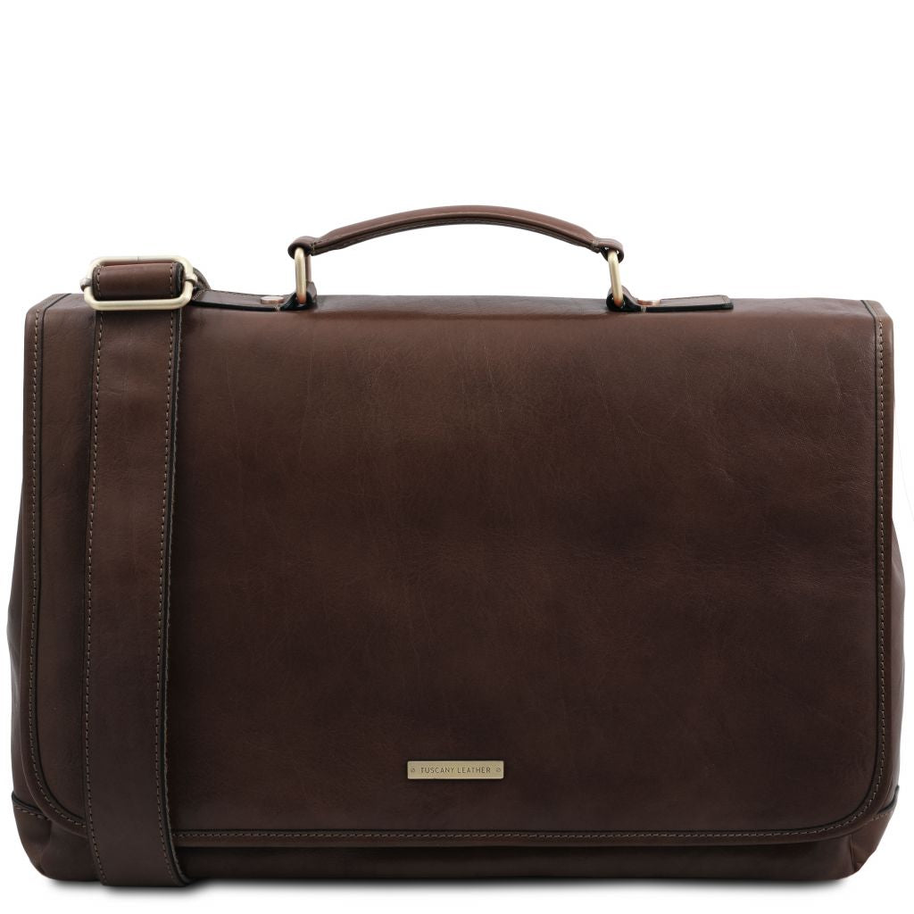 mantova-leather-multi-compartment-briefcase-with-flap-tl142068 - Tummanruskea