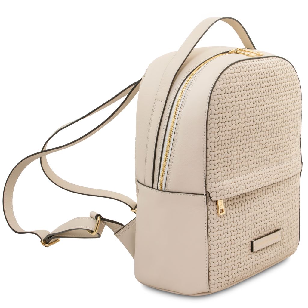 dedalo-woven-printed-leather-backpack-tl142576 - Beige - kuva 2