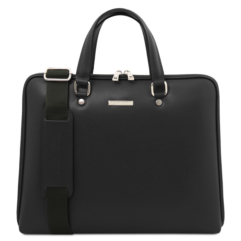 verona-saffiano-leather-business-bag-tl142547 - Musta