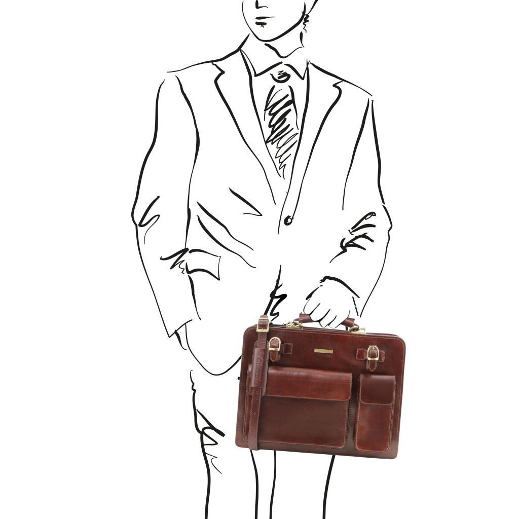 venezia-leather-briefcase-2-compartments-tl141268 - Ruskea - kuva 6