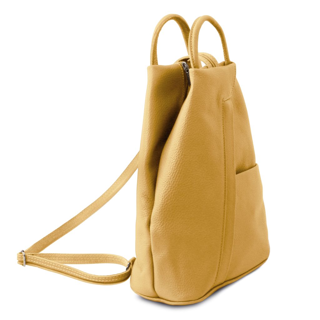 shanghai-soft-leather-backpack-tl141881 - Pastellinkeltainen - kuva 2
