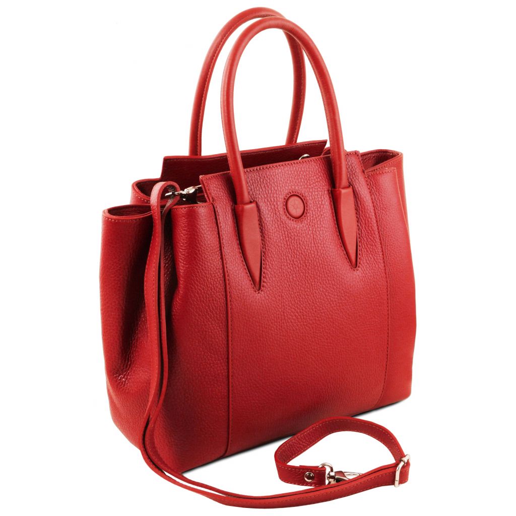 tulipan-leather-handbag-tl141727 - Huulipunainen - kuva 2