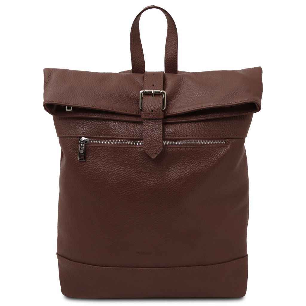 london-soft-leather-backpack-tl142502 - Kahvi