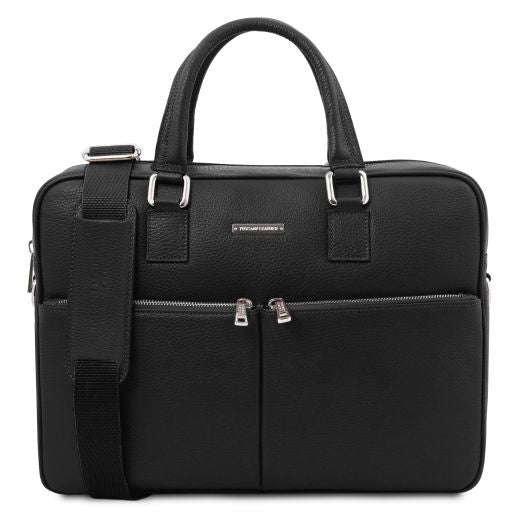 treviso-leather-laptop-briefcase-tl142546 - Musta