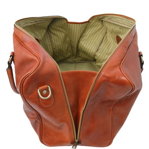 tl-voyager-leather-travel-bag-with-front-pocket-tl142140 - Tummanruskea - kuva 7