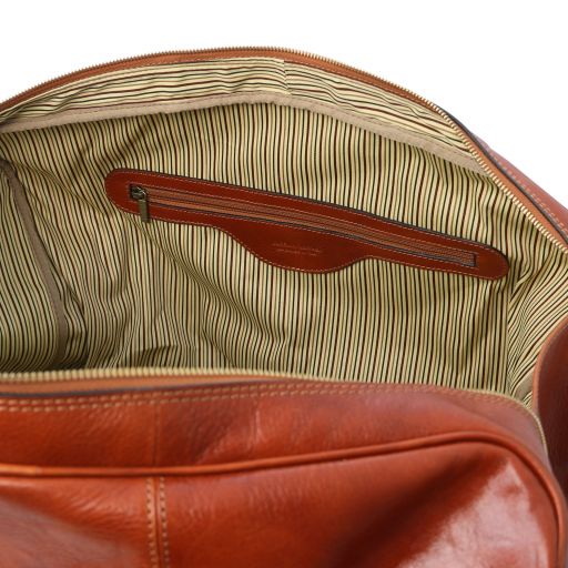 tl-voyager-leather-travel-bag-with-front-pocket-tl142140 - Tummanruskea - kuva 9