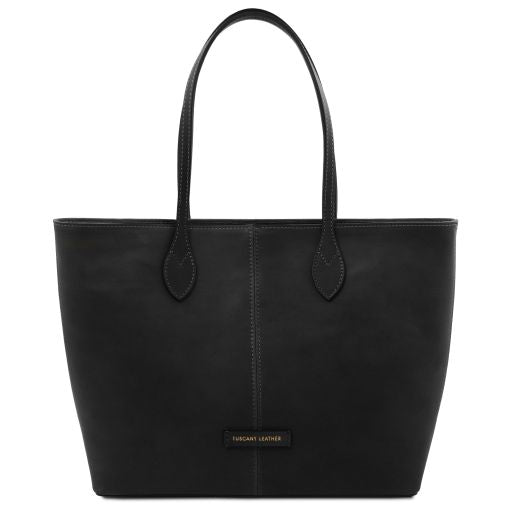 essenza-leather-shoulder-bag-tl142612 - Musta