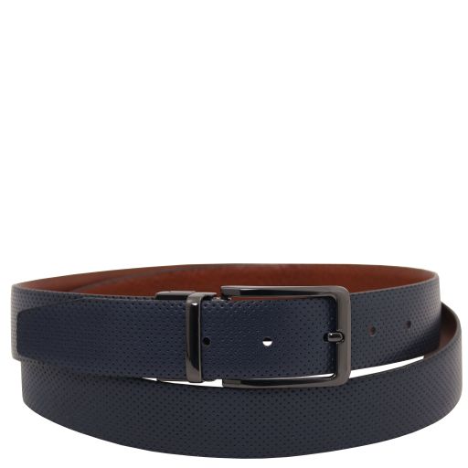 elegant-double-sided-leather-belt-35mm-in-smooth-leather-tl142542 - Tummansininen