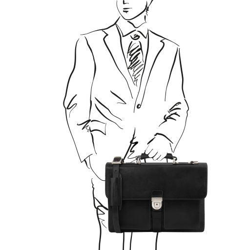 assisi-leather-briefcase-3-compartments-tl141825 - Musta - kuva 2