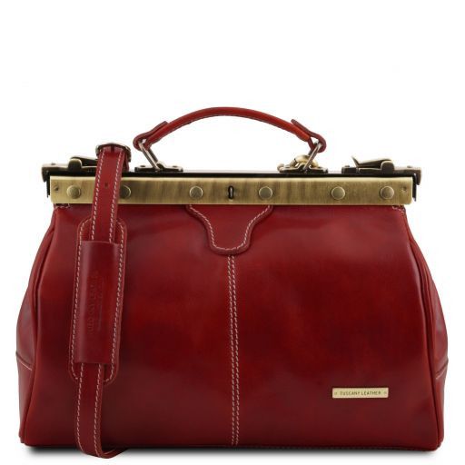 michelangelo-doctor-gladstone-leather-bag-tl10038 - Punainen